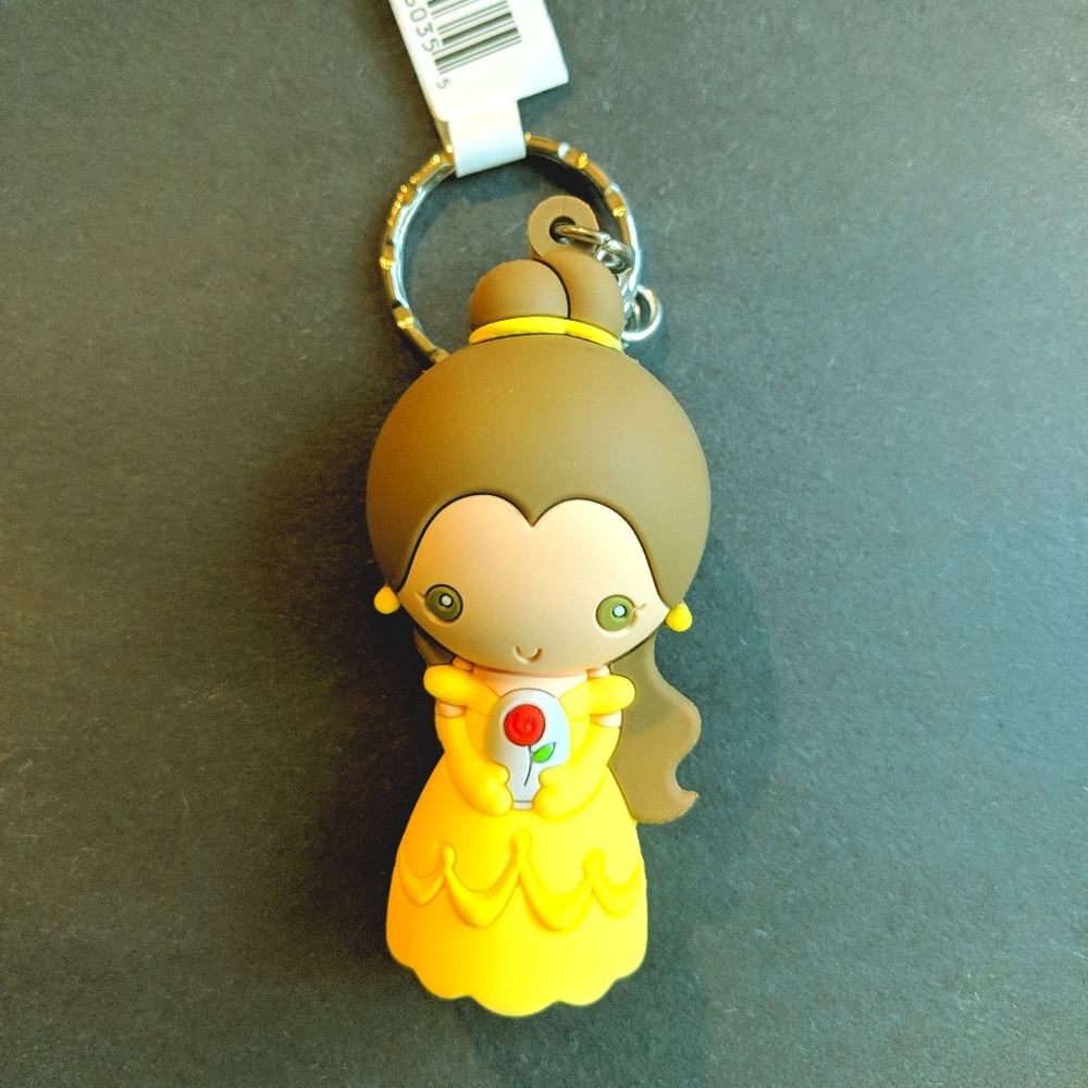 Belle with Rose Beauty and the Beast keychain
